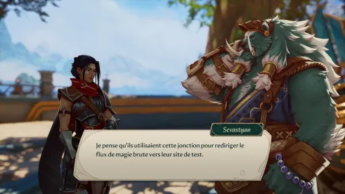 Les dialogues se passent sous forme de dessins qui parlent entre eux à la manière d'un Tales Of. C'est plutôt réussi.